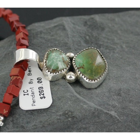 Handmade Certified Authentic Navajo .925 Sterling Silver Silver Natural Turquoise Native American Necklace 390682330241