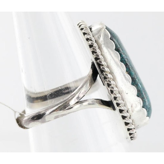 HANDMADE Certified Authentic Navajo .925 Sterling Silver SPIDER WEB Turquoise Native American Ring  371102389204