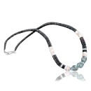 Handmade Certified Authentic Navajo .925 Sterling Silver Spiny Oyster and Turquoise Graduated Heishi Native American Necklace 390717223367
