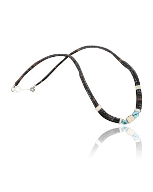 Handmade Certified Authentic Navajo .925 Sterling Silver Spiny Oyster and Turquoise Graduated Heishi Native American Necklace 390718904572