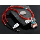 HANDMADE Certified Authentic Navajo .925 Sterling Silver Spiny Oyster and Turquoise Native American Necklace 371114530789