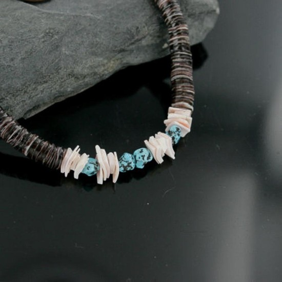 Handmade Certified Authentic Navajo .925 Sterling Silver Spiny Oyster, Turquoise and Graduated Heishi Native American Necklace 370920817773 Handmade Certified Authentic Navajo .925 Sterling Silver Spiny Oyster, Turquoise and Graduated Heishi Native American Necklace 370920817773