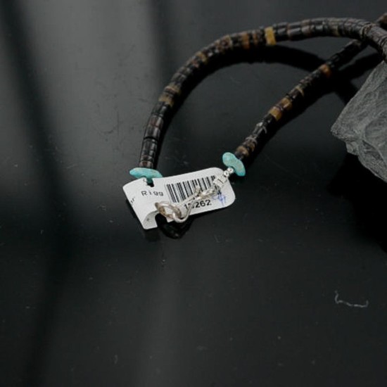 Handmade Certified Authentic Navajo .925 Sterling Silver Spiny Oyster, Turquoise and Graduated Heishi Native American Necklace 390680374969
