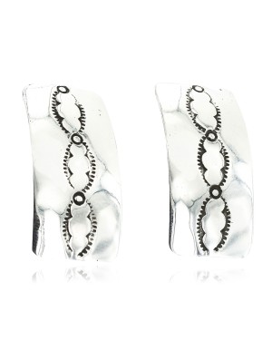 Handmade Certified Authentic Navajo .925 Sterling Silver Stud Native American Earrings 17136-1