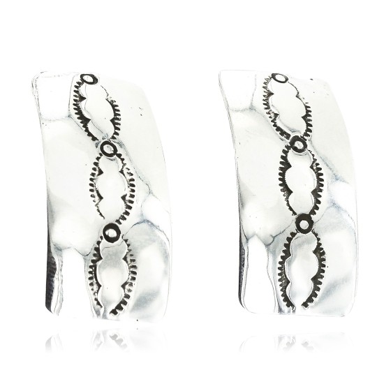 Handmade Certified Authentic Navajo .925 Sterling Silver Stud Native American Earrings 17136-1