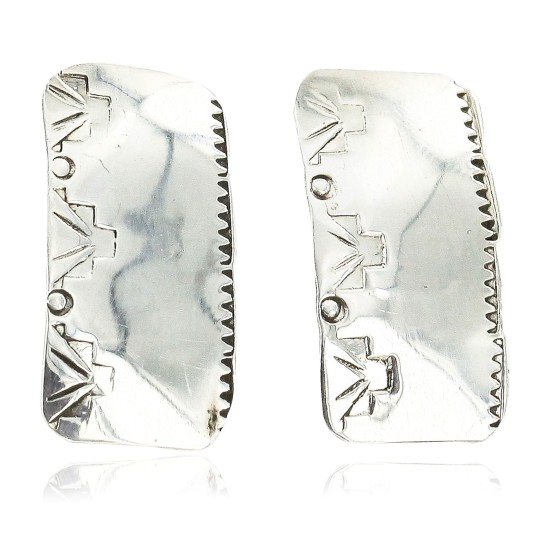 Handmade Certified Authentic Navajo .925 Sterling Silver Stud Native American Earrings 24374