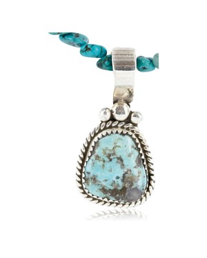Handmade Certified Authentic Navajo .925 Sterling Silver Turquoise and Agate Native American Necklace & Pendant 390784634158
