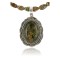 Handmade Certified Authentic Navajo .925 Sterling Silver Turquoise and Green Jasper Native American Necklace & Pendant 371008938291