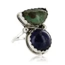 Handmade Navajo .925 Sterling Silver Turquoise and Spiny Oyster Ring, Size 8.75