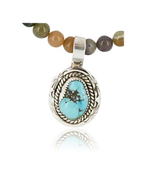 Handmade Certified Authentic Navajo .925 Sterling Silver Turquoise and Multicolor Stones Native American Necklace & Pendant 390783882290