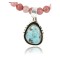 Handmade Certified Authentic Navajo .925 Sterling Silver Turquoise and Pink Quartz Native American Necklace & Pendant 371013273302