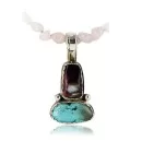 Handmade Navajo .925 Sterling Silver Turquoise and PURPLE Spiny Oyster Native American Necklace 390851756423