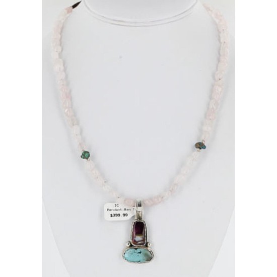 Handmade Certified Authentic Navajo .925 Sterling Silver Turquoise and PURPLE Spiny Oyster Native American Necklace 390851756423