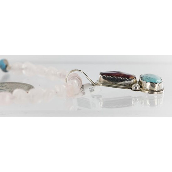 Handmade Certified Authentic Navajo .925 Sterling Silver Turquoise and PURPLE Spiny Oyster Native American Necklace 390851756423
