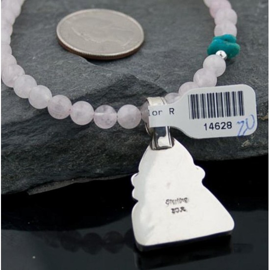 Handmade Certified Authentic Navajo .925 Sterling Silver Turquoise and Spiny Oyster Native American Necklace 370801534296