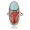 Handmade Certified Authentic Navajo .925 Sterling Silver Turquoise and Spiny Oyster Native American Ring  390842279163