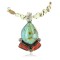 Handmade Certified Authentic Navajo .925 Sterling Silver Turquoise, Gaspeite and Coral Native American Necklace 390851652619