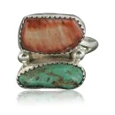 Handmade Navajo .925 Sterling Silver TURQUOISE MOUNTAIN Spiny Native American Ring 370920396146