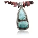 Handmade Navajo .925 Sterling Silver Turquoise Native American Necklace 370794673504