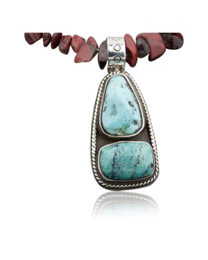 Handmade Certified Authentic Navajo .925 Sterling Silver Turquoise Native American Necklace 370794673504