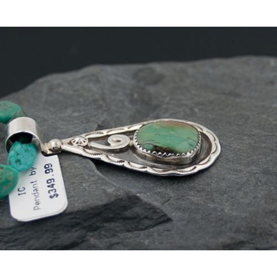 Handmade Certified Authentic Navajo .925 Sterling Silver  Turquoise Native American Necklace 370838744995