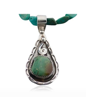 Handmade Certified Authentic Navajo .925 Sterling Silver  Turquoise Native American Necklace 370838744995