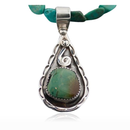 Handmade Certified Authentic Navajo .925 Sterling Silver  Turquoise Native American Necklace 370838744995
