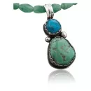 Handmade Navajo .925 Sterling Silver Turquoise Native American Necklace 370856206166