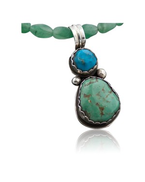 Handmade Certified Authentic Navajo .925 Sterling Silver Turquoise Native American Necklace 370856206166