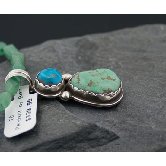 Handmade Certified Authentic Navajo .925 Sterling Silver Turquoise Native American Necklace 370856206166