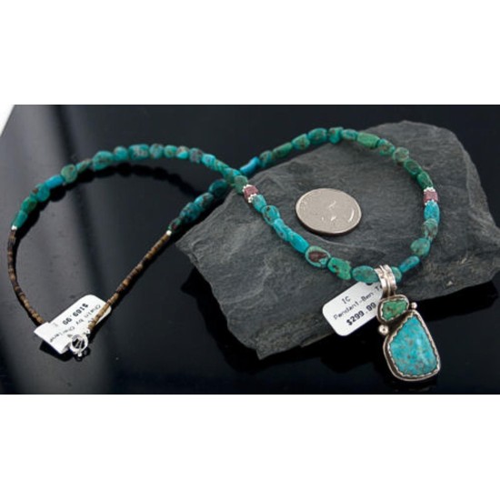 Handmade Certified Authentic Navajo .925 Sterling Silver  Turquoise Native American Necklace 370886492449