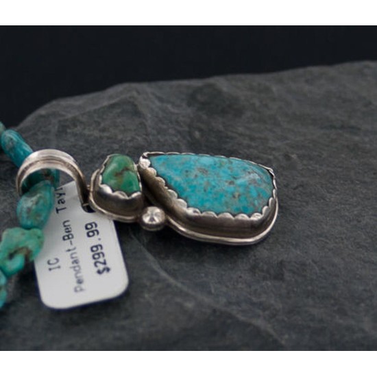 Handmade Certified Authentic Navajo .925 Sterling Silver  Turquoise Native American Necklace 370886492449