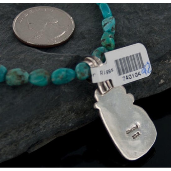 Handmade Certified Authentic Navajo .925 Sterling Silver  Turquoise Native American Necklace 370886492449
