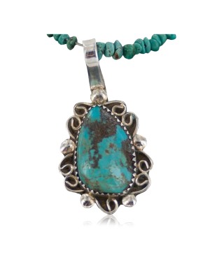 Handmade Certified Authentic Navajo .925 Sterling Silver Turquoise Native American Necklace 370888846168