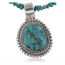Handmade Navajo .925 Sterling Silver Turquoise Native American Necklace 370889391424