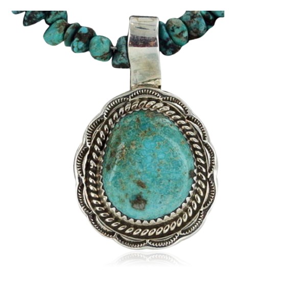Handmade Certified Authentic Navajo .925 Sterling Silver Turquoise Native American Necklace 370900486950