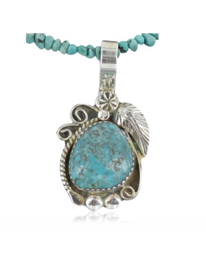 Handmade Certified Authentic Navajo .925 Sterling Silver Turquoise Native American Necklace 370906043261