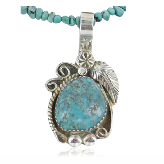 Handmade Certified Authentic Navajo .925 Sterling Silver Turquoise Native American Necklace 370906043261