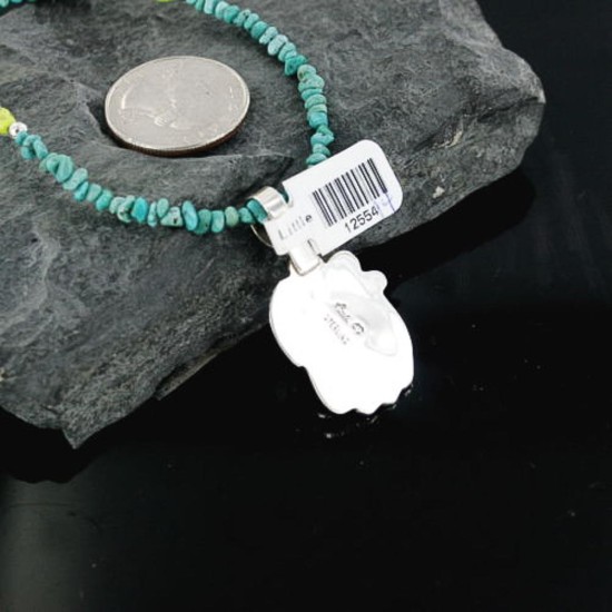 Handmade Certified Authentic Navajo .925 Sterling Silver Turquoise Native American Necklace 370906043261
