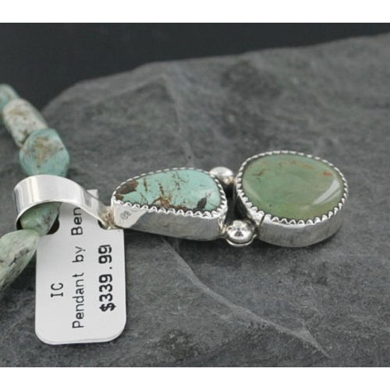 Handmade Certified Authentic Navajo .925 Sterling Silver  Turquoise Native American Necklace 370907856155