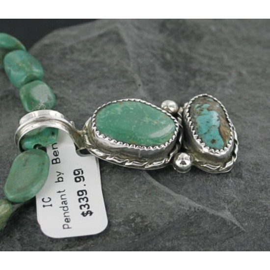 Handmade Certified Authentic Navajo .925 Sterling Silver  Turquoise Native American Necklace 370907929271
