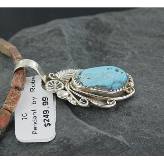 Handmade Certified Authentic Navajo .925 Sterling Silver Turquoise Native American Necklace 370909739841