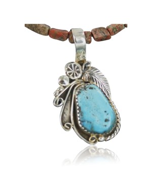 Handmade Certified Authentic Navajo .925 Sterling Silver Turquoise Native American Necklace 370909739841