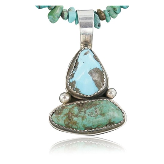 Handmade Certified Authentic Navajo .925 Sterling Silver Turquoise Native American Necklace 370910255564