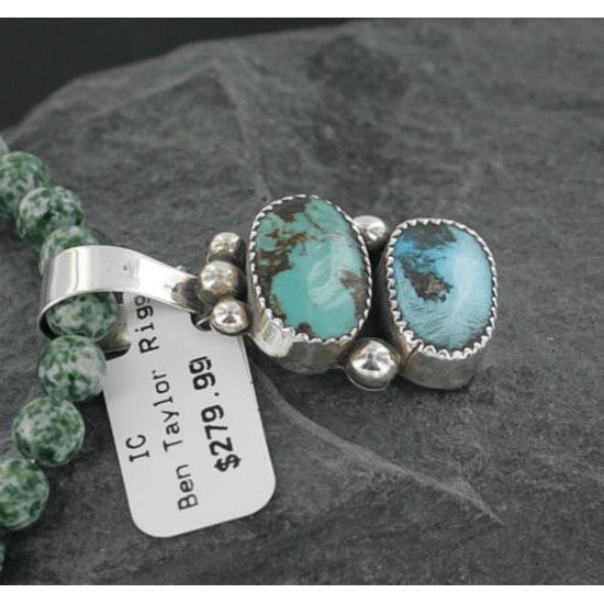 Handmade Certified Authentic Navajo .925 Sterling Silver Turquoise Native American Necklace 370910273613