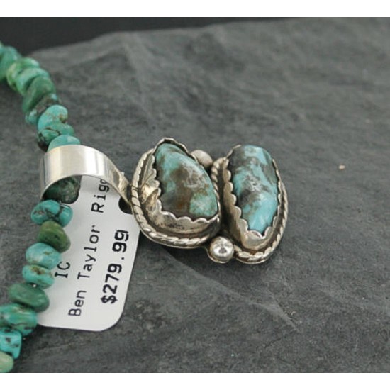 Handmade Certified Authentic Navajo .925 Sterling Silver Turquoise Native American Necklace 370930063845