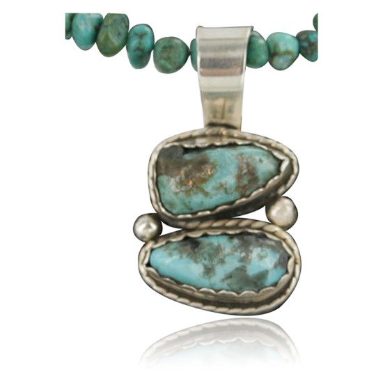 Handmade Certified Authentic Navajo .925 Sterling Silver Turquoise Native American Necklace 370930063845