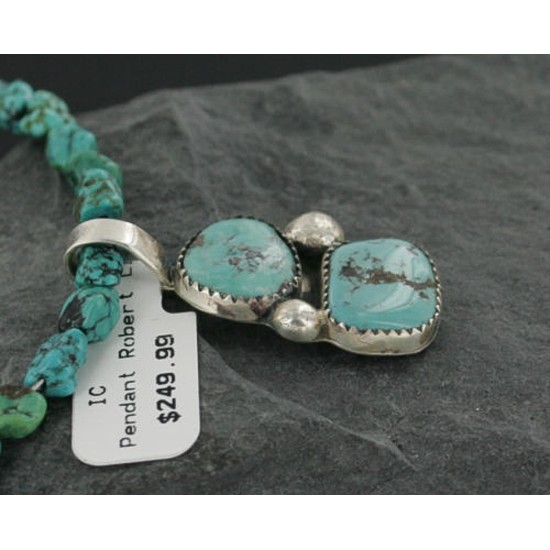 Handmade Certified Authentic Navajo .925 Sterling Silver Turquoise Native American Necklace 370938638067