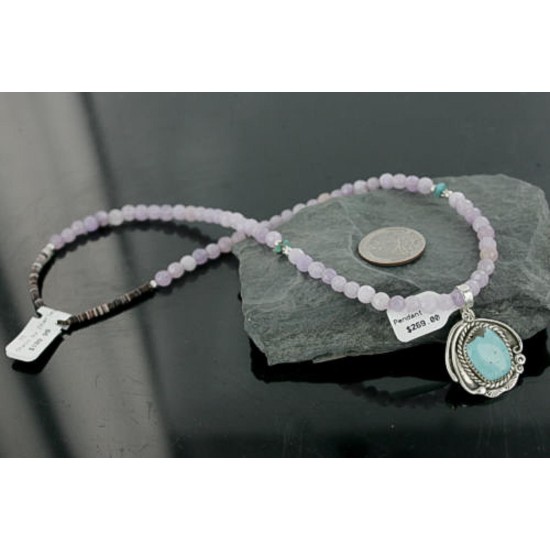 Handmade Certified Authentic Navajo .925 Sterling Silver Turquoise Native American Necklace 370964341687