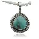 Handmade Navajo .925 Sterling Silver Turquoise Native American Necklace 370970386601